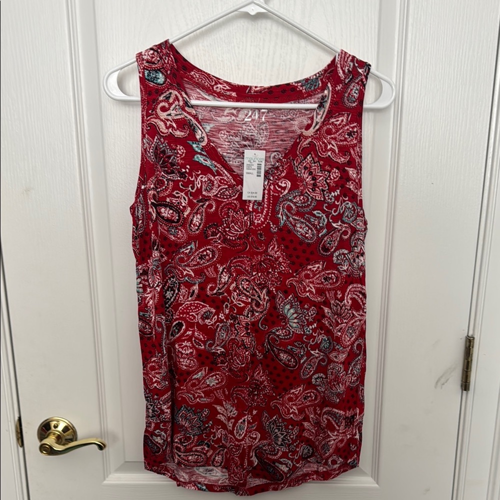 Red Paisley Tank Top